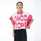 Rose red Good Mood cropped shirt front view with pointed collar and button placket