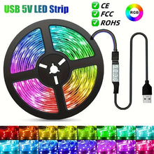 USB RGB LED Light Strip with 3-Key Wired Controller, 1 to 30 m