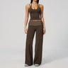 Brown White Polka Dot Tank + Pants