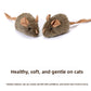 Squeaky dog toys, a plush mouse and three birds, part of the dog play set