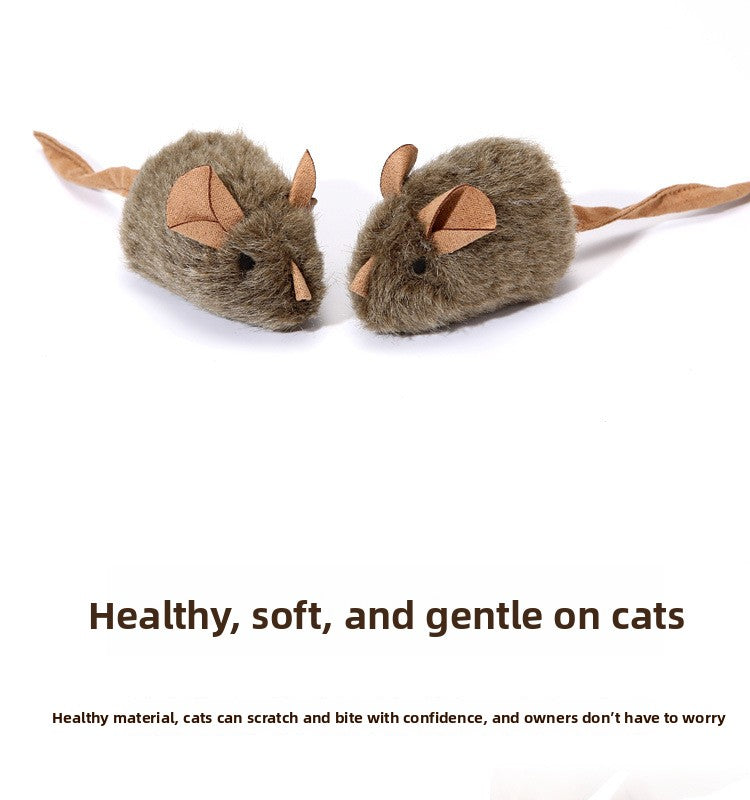 Squeaky dog toys, a plush mouse and three birds, part of the dog play set
