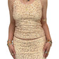 Full outfit view of the allover sequin tank and mini skirt set