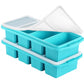 Flexible platinum silicone ice cube tray in a strip mould layout for freezing ice cubes