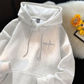 Mens Letter Print Sweatshirt Hooded or Crew Neck