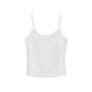 Fitted spaghetti strap camisole with a scoop neck shown on a model
