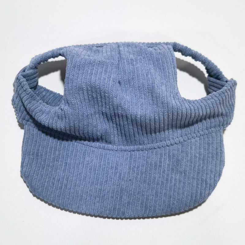 Corduroy pet baseball cap shown in several colors for dogs and cats