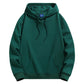 Dark green heavyweight pullover hoodie with drawstring hood and kangaroo pocket, front view, size XXXXL option