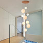 Round solid wood canopy plate of the pendant chandelier on the ceiling
