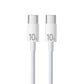 White straight soft plastic USB-C to USB-C cable with 10A marked on both plugs and no display
