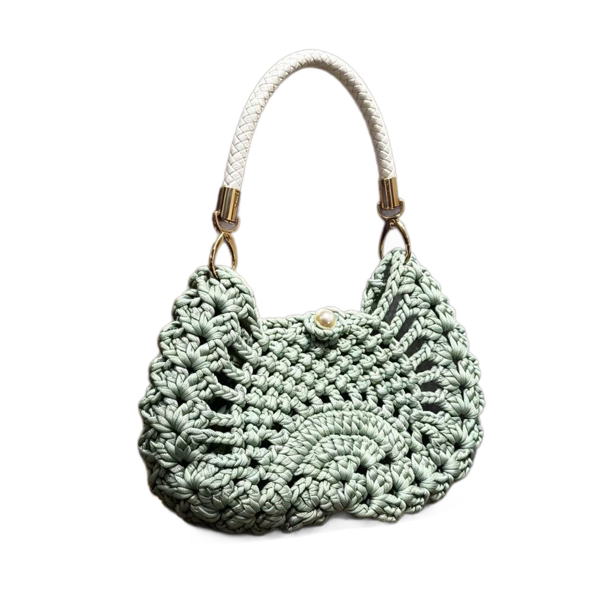 Handwoven Wool Fish Pattern Shoulder Bag