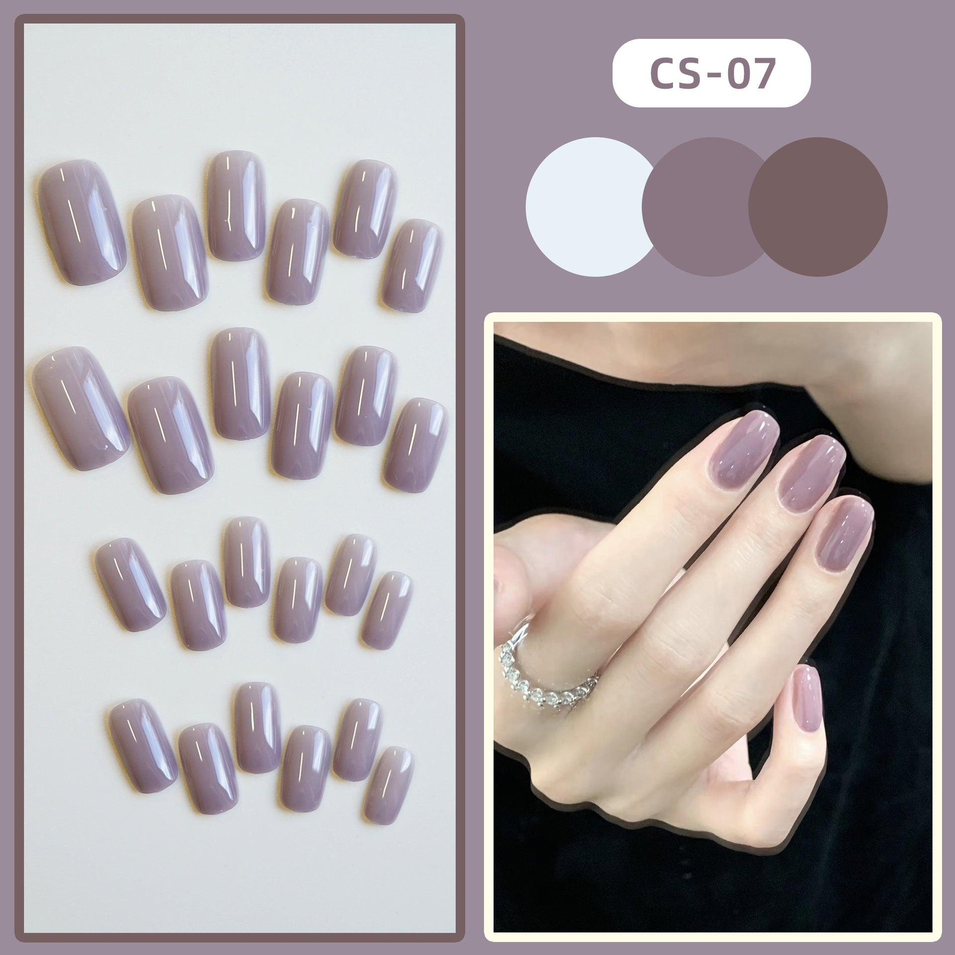 CS01-40 Wearing Nail Art Finished Nail Pieces Long Frosted Nail Pieces | wardrobe pairing example