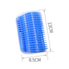 Self-Grooming Cat Wall Brush: Corner Scratcher and Massage Comb for Hair Removal - Blue