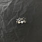 Retro diamond-patterned interwoven titanium and steel men's ring