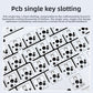 F99 keyboard PCB showing single-key 1.2mm slotting and RGB LEDs