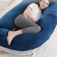 J-shaped pregnant woman pillow support