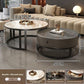 60x80cm option photo: nesting tables, black frame, gray cabinet, gray small top and white large top, labeled 70 and 50 CM