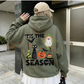 Olive green version of the Halloween back print hoodie, a gallery color that is not among the color options