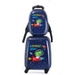 Dinosaur print kids trolley suitcase standing with pull handle extended