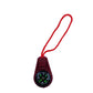 Dark red teardrop mini compass with a red cord loop and black dial, shown on the Red option
