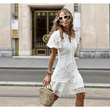 Womens Lace Bodycon Short Sleeve Dress