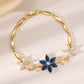 Zircon Gold Plated Leaf Design