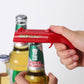 Front view of the creative ejection bottle opener showing its notched cap head