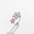 J1741005 pink stone flower, copper alloy