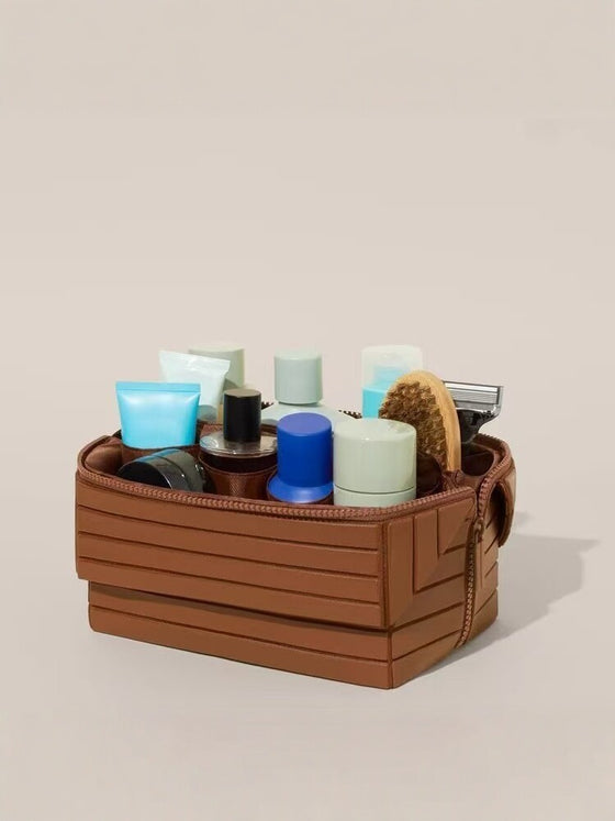 Geometric Stripe Makeup Bag Waterproof Toiletry Organizer