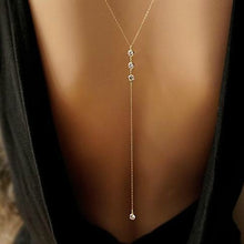Womens Gold Tone Rhinestone Backdrop Lariat Necklace