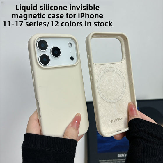 Liquid Silicone Magnetic Phone Case Compatible with iPhone 11 to 17