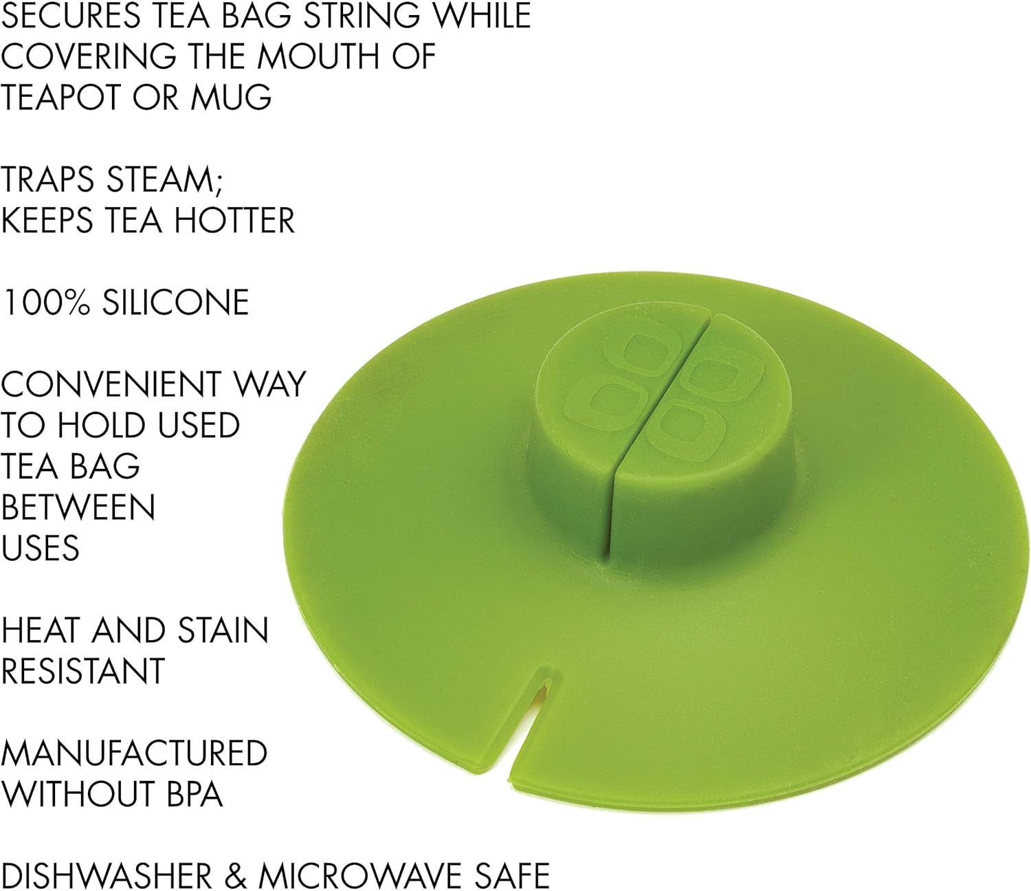 Primula Buddy Silicone Tea Bag Holder, Easy to Use and Mess-Free, Dishwasher Safe, 4.25-Inch, Green
