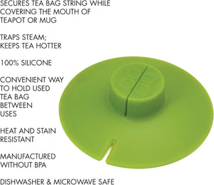Primula Buddy Silicone Tea Bag Holder, Easy to Use and Mess-Free, Dishwasher Safe, 4.25-Inch, Green