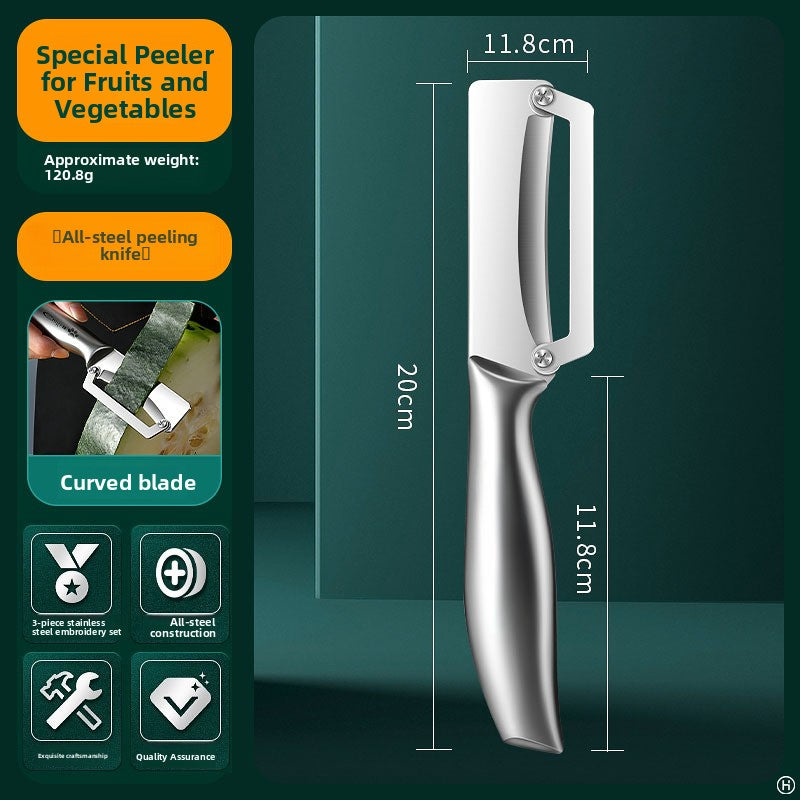Peeler with an imitation wood grain wavy handle finish