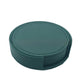 Green PU leather round coaster set with a matching holder