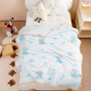 Children's summer quilt folded to show the animal pattern and knitted cotton finish