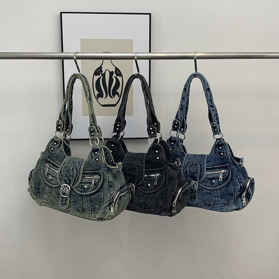 Women's Retro Denim Shoulder Bag