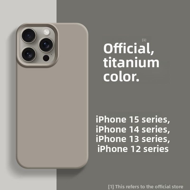 Titanium taupe gray liquid silicone phone case, option photo for the iPhone 13 Pro Max