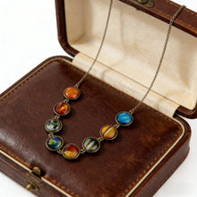 Solar System Cabochon Statement Necklace in Bronze Tone