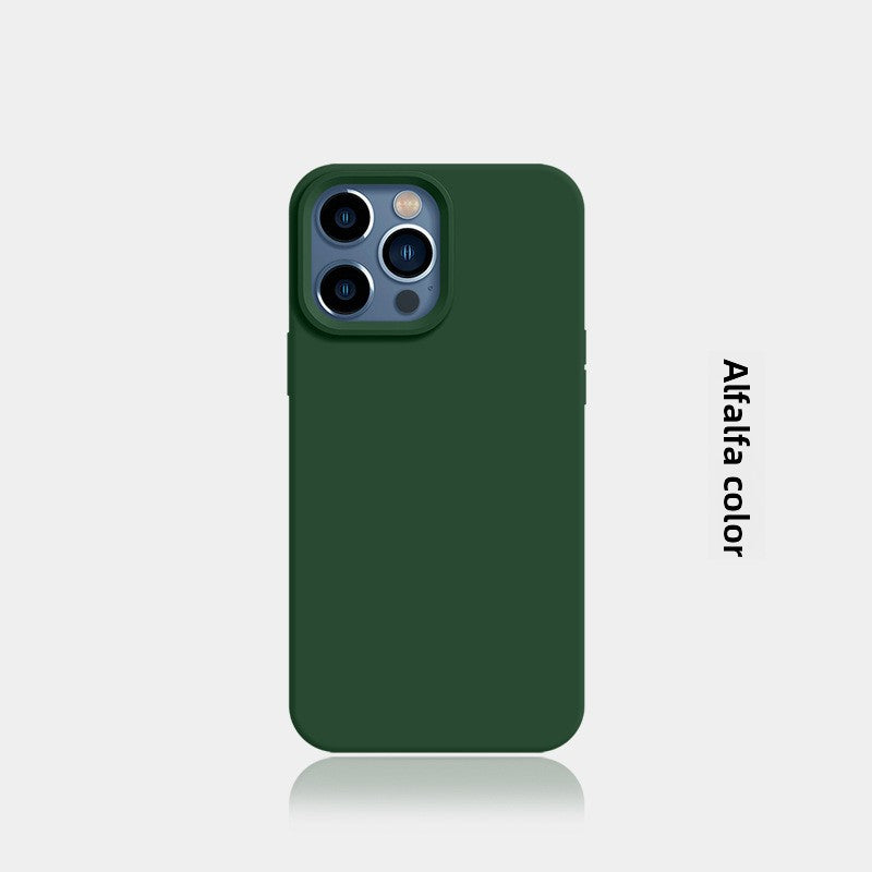 Alfalfa green liquid silicone phone case, option photo for the iPhone 15 Plus