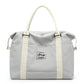 Cloud gray nylon weekender travel bag, front view