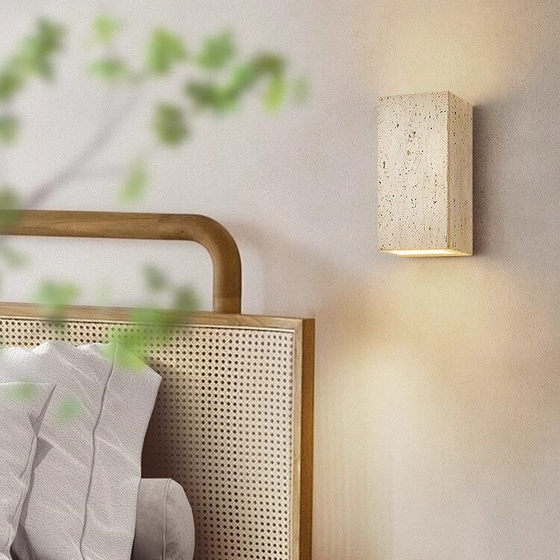 Travertine Stone LED Wall Sconce, Indoor and Outdoor