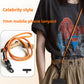 Woven phone lanyard strap side profile showing the sliding metal buckle