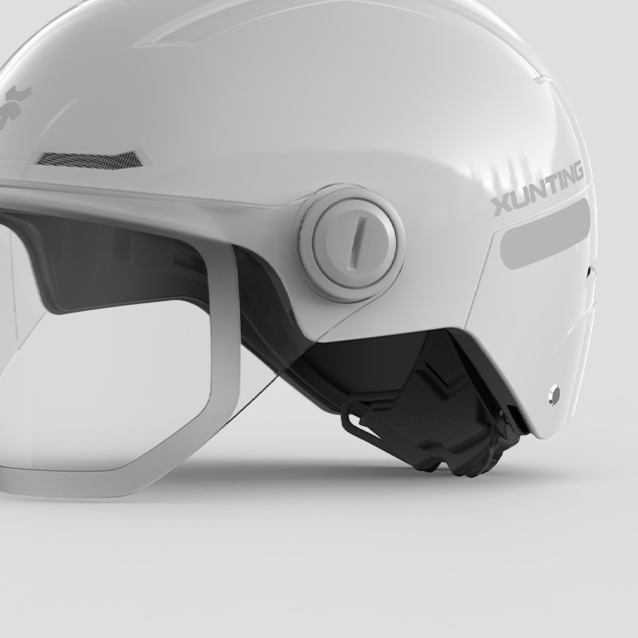 ABS shell of the half helmet with top vents and a reflective strip along the rim