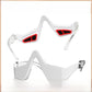 Portable eye massager front view showing the contoured body and soft contact nodes