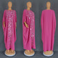 Rose red kaftan maxi dress with mirrored applique down the front, Rose red option photo