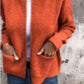 Orange Red zip-front knit cardigan with two patch pockets, size S