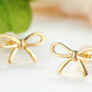 18K Gold Bow Earrings for Women | in use scenario daily moment