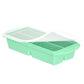 Flexible platinum silicone ice cube tray in a square mould for frozen broth and baby food