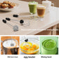 Spring whisk, egg beater and mixing heads of a handheld electric frother beside coffee and matcha drinks