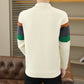 Two patch pockets and ribbed hem of the men's knit button cardigan